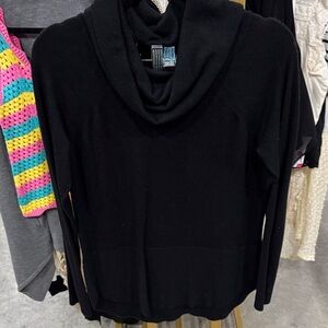 Elegant Black Cowl Neck Sweater